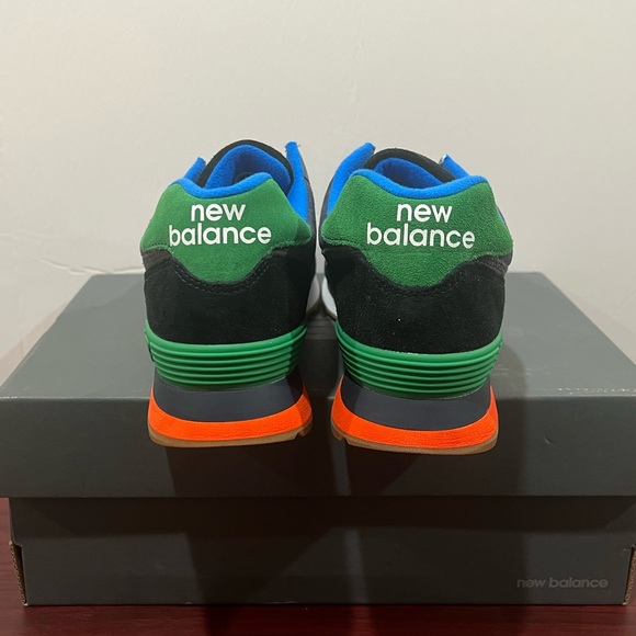 New Balance 574, ML574GF2, Black, Blue, Green, Yellow & Orange - Picture 5 of 13